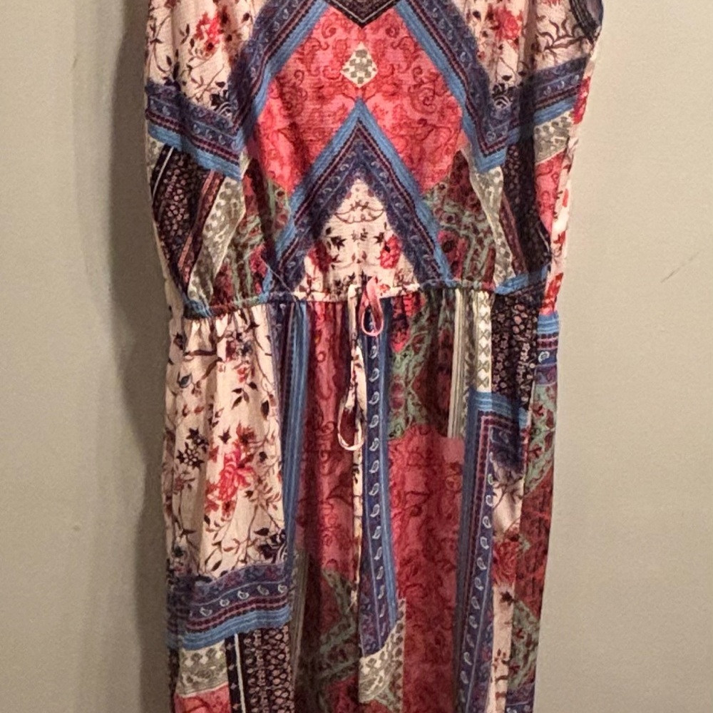 Multicolor Bohemian jumpsuit patchwork colorful b… - image 13